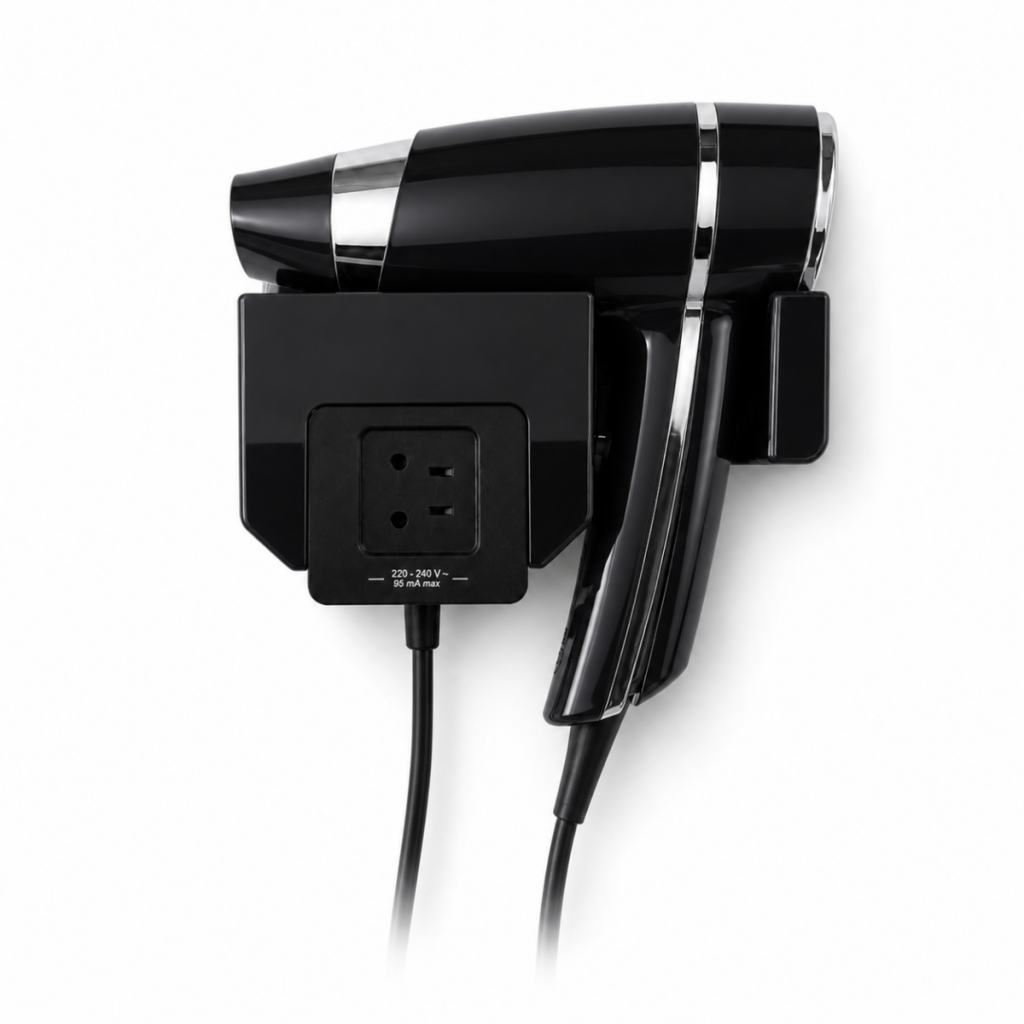 Wallmount Hairdryer Brittony black + SS