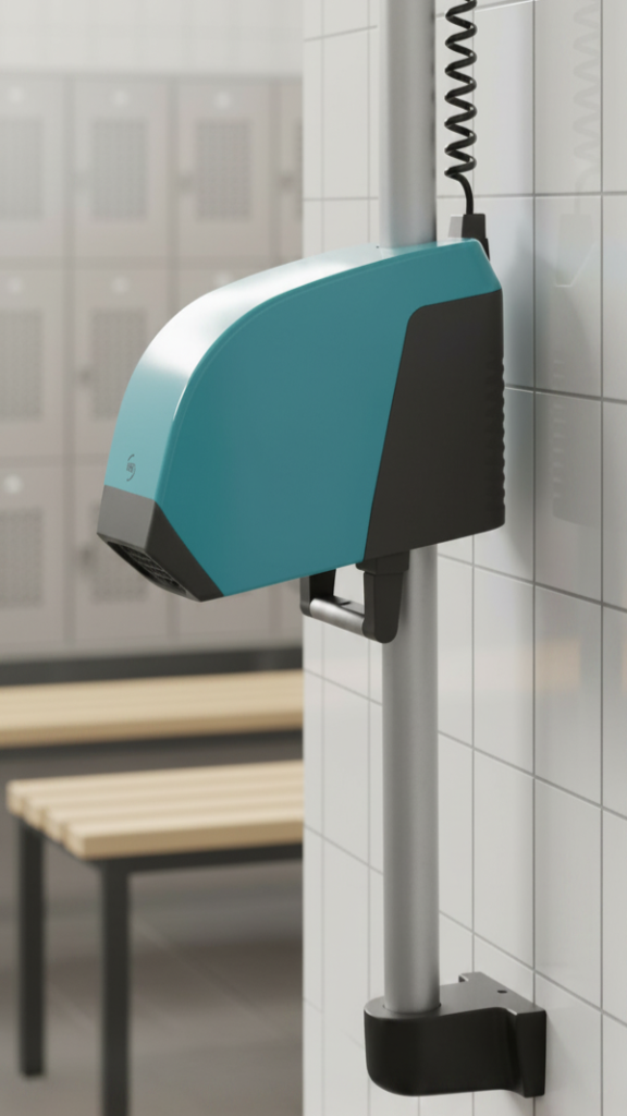 Wall-mounted hair dryer Neptune blue