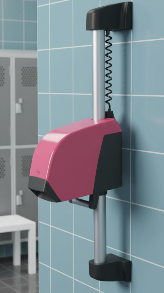 Wall-mounted hair dryer Neptune red