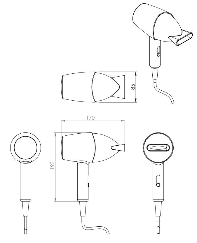 Hair dryer Colibri black