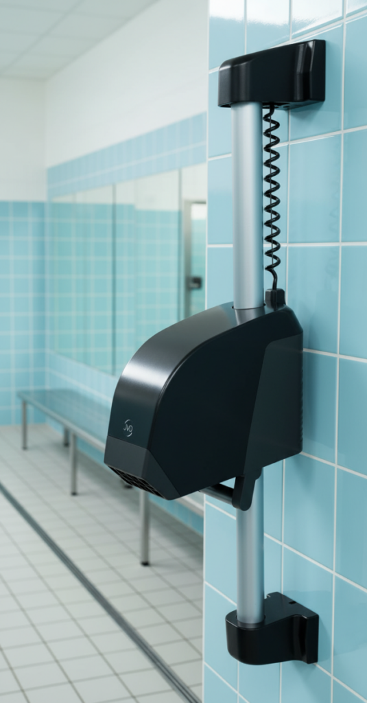 Wall-mounted hair dryer Neptune matt black