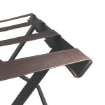 Compact black Luggage rack with brown straps