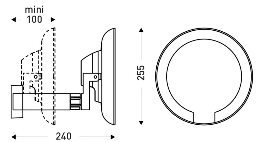 Light mirror Cosmos flat arm