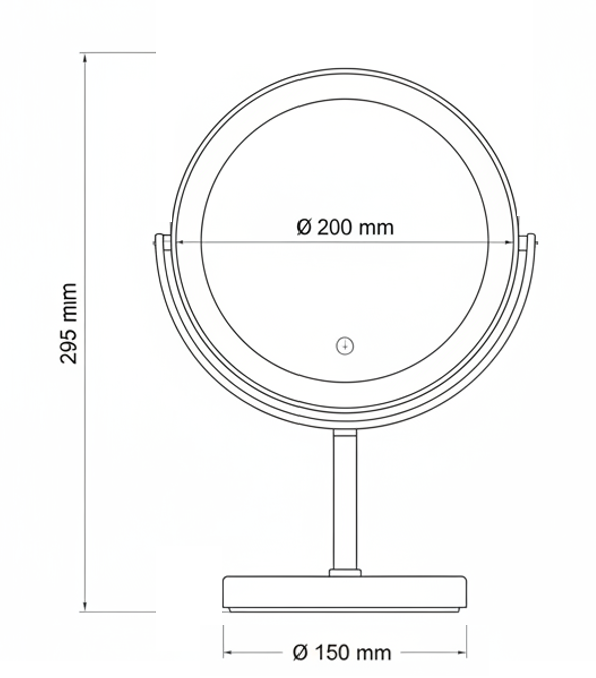 Cosmos desktop mirror, brass Chrome