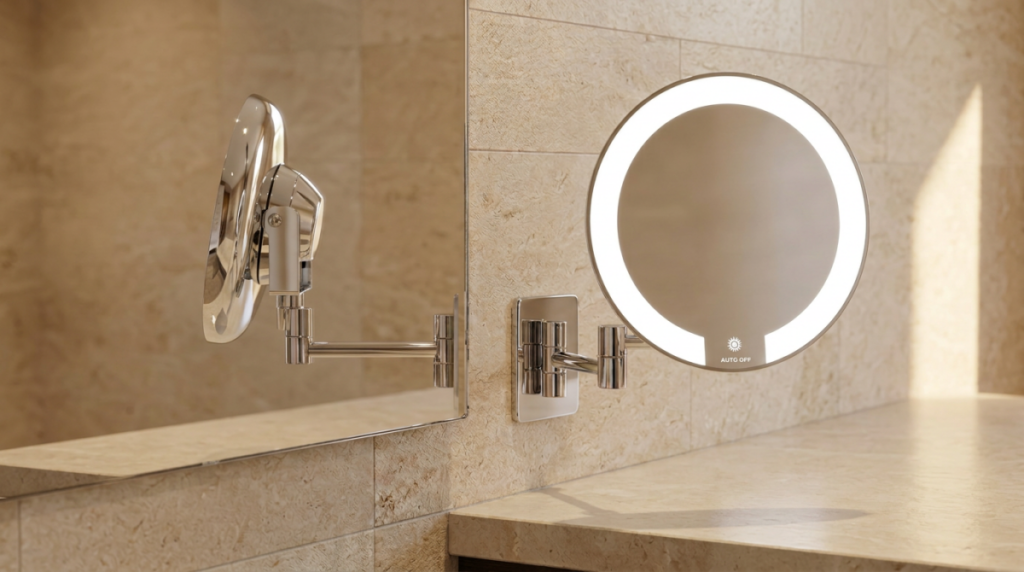 Light mirror Chromed Cosmos tubular arm