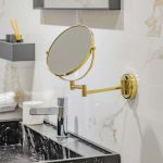 Wallmount magnifying mirror Fiesta gold