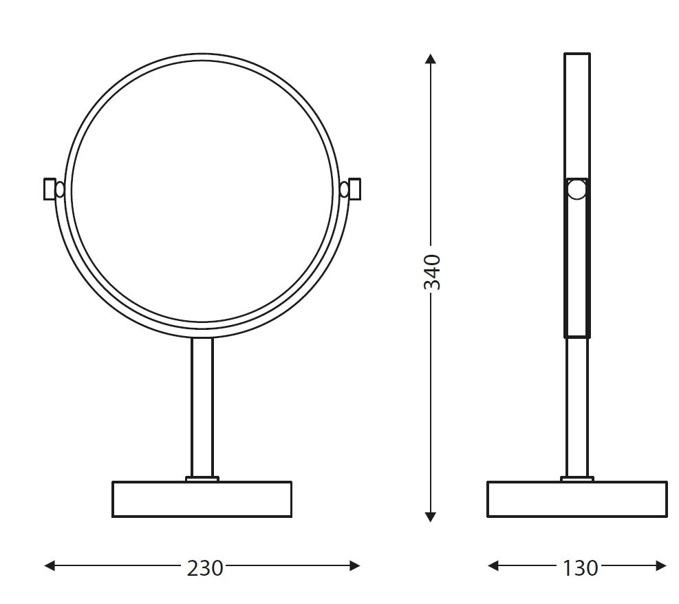 Desktop magnifying miror Fiesta chrome