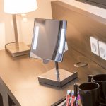 Galaxy magnifying light mirror on stand