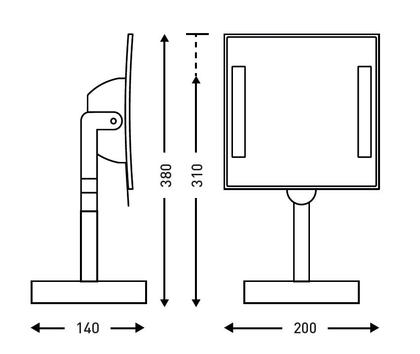 Galaxy magnifying light mirror on stand