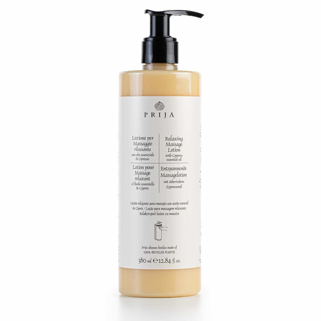 Prija Relaxing Massage Lotion With Locked Pump VEGANOK Certified (380 ml) - 18Pack