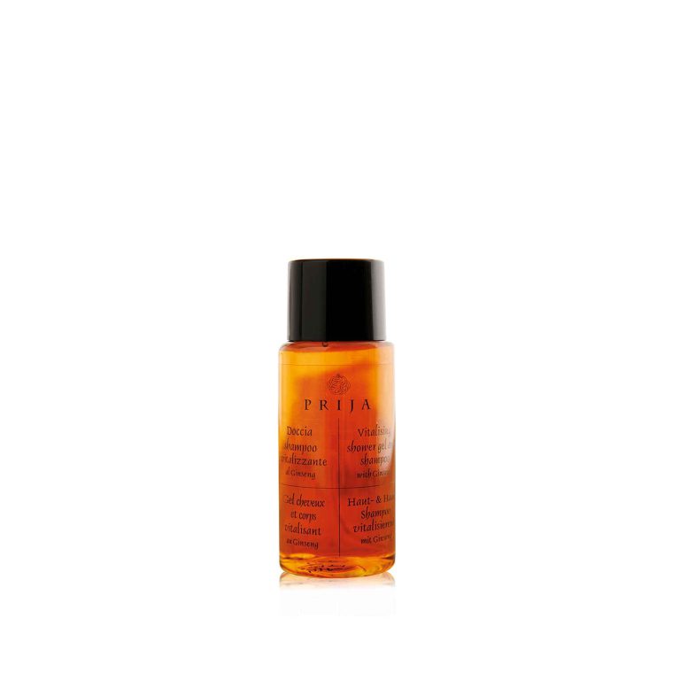 Prija Витализирачки гел за туширање и шампон, VEGANOK сертифициран (40 ml) – пакување од 216