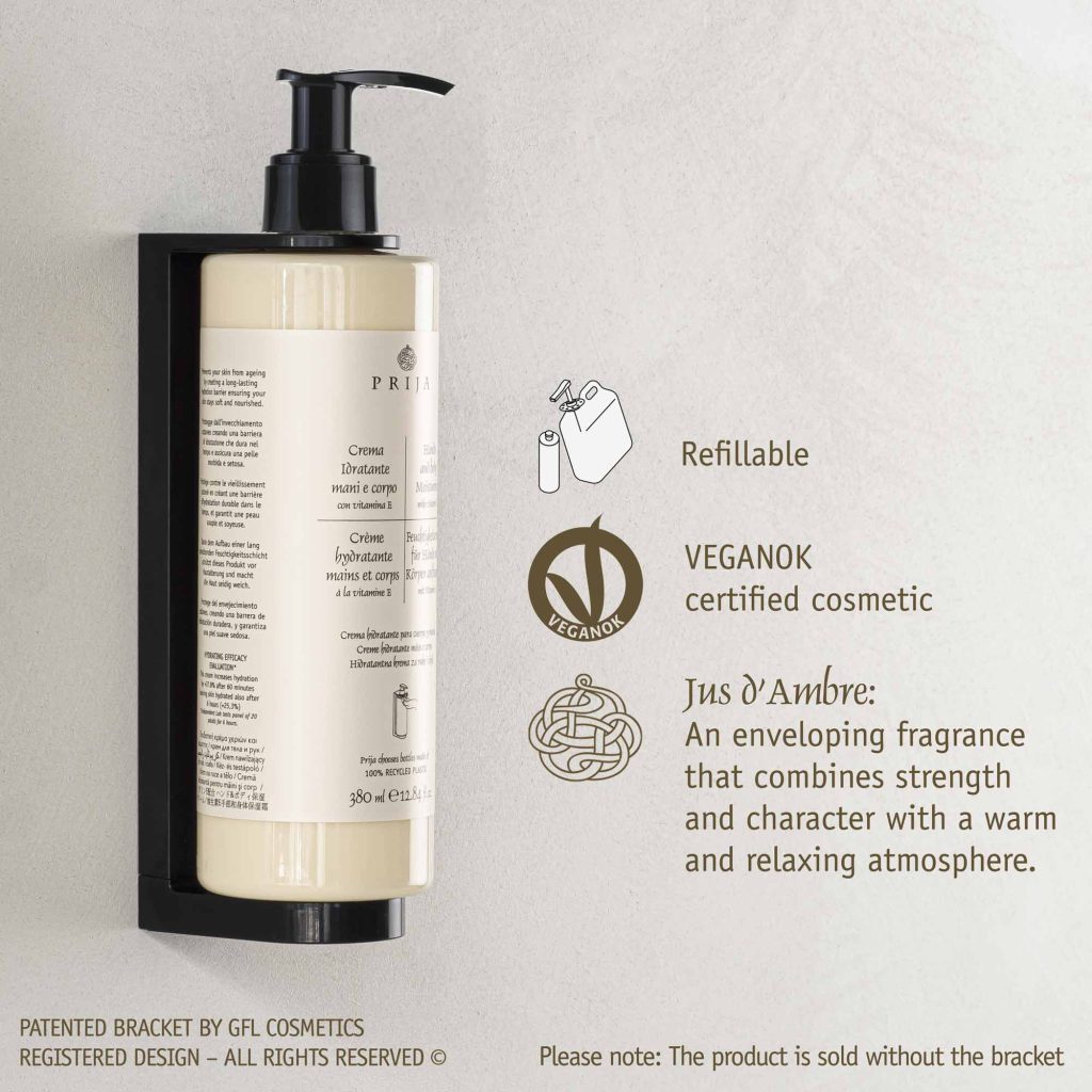 Prija Hands And Body Moisturiser Refillable Bottle VEGANOK Certified (380 ml) - 18Pack