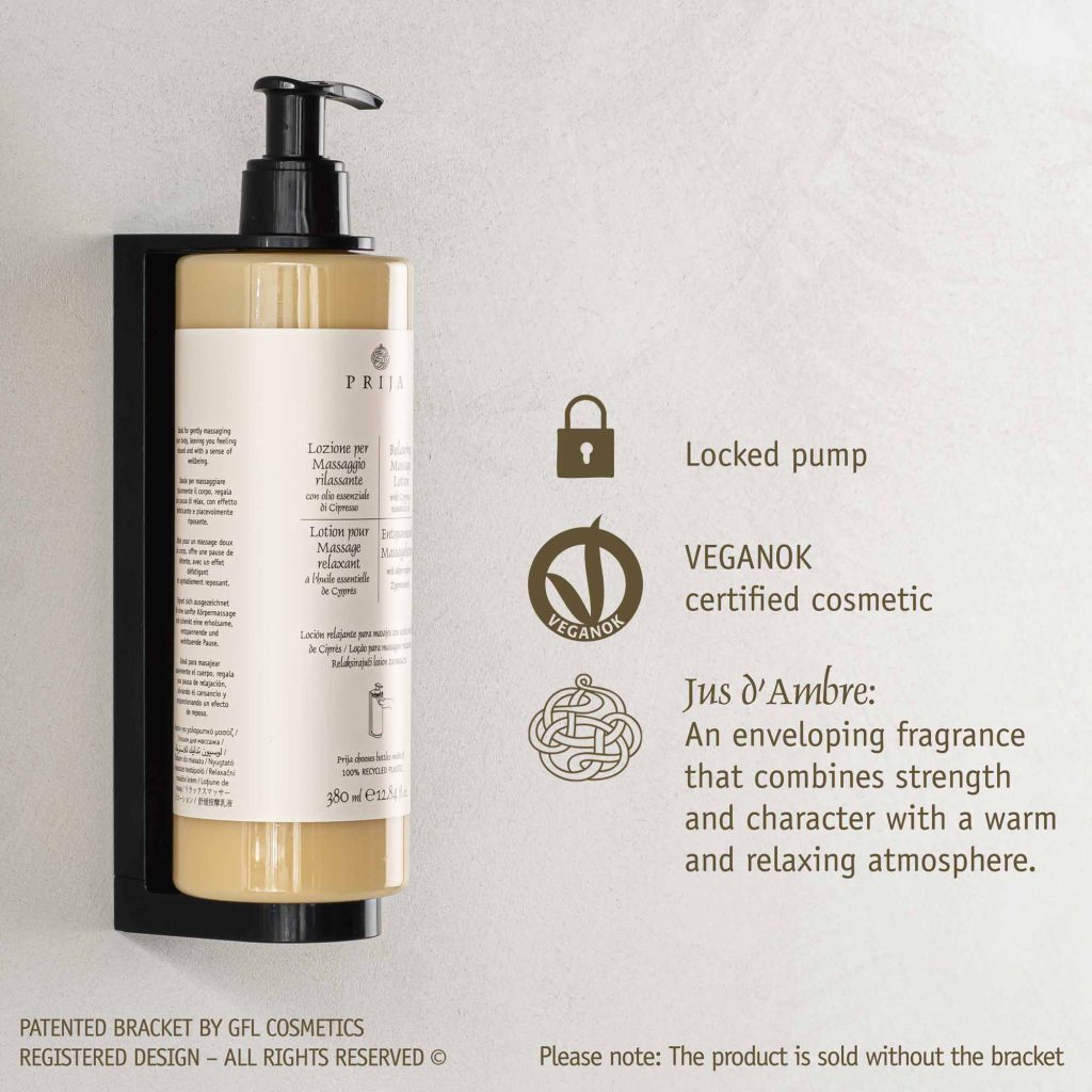 Prija Relaxing Massage Lotion With Locked Pump VEGANOK Certified (380 ml) - 18Pack