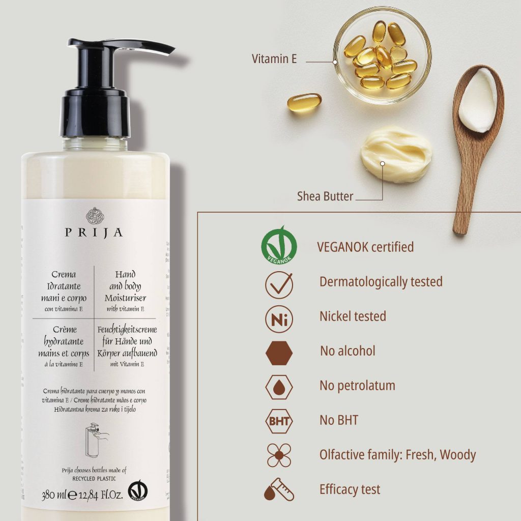 Prija Hands And Body Moisturiser With Locked Pump VEGANOK Certified (380 ml) - 18Pack
