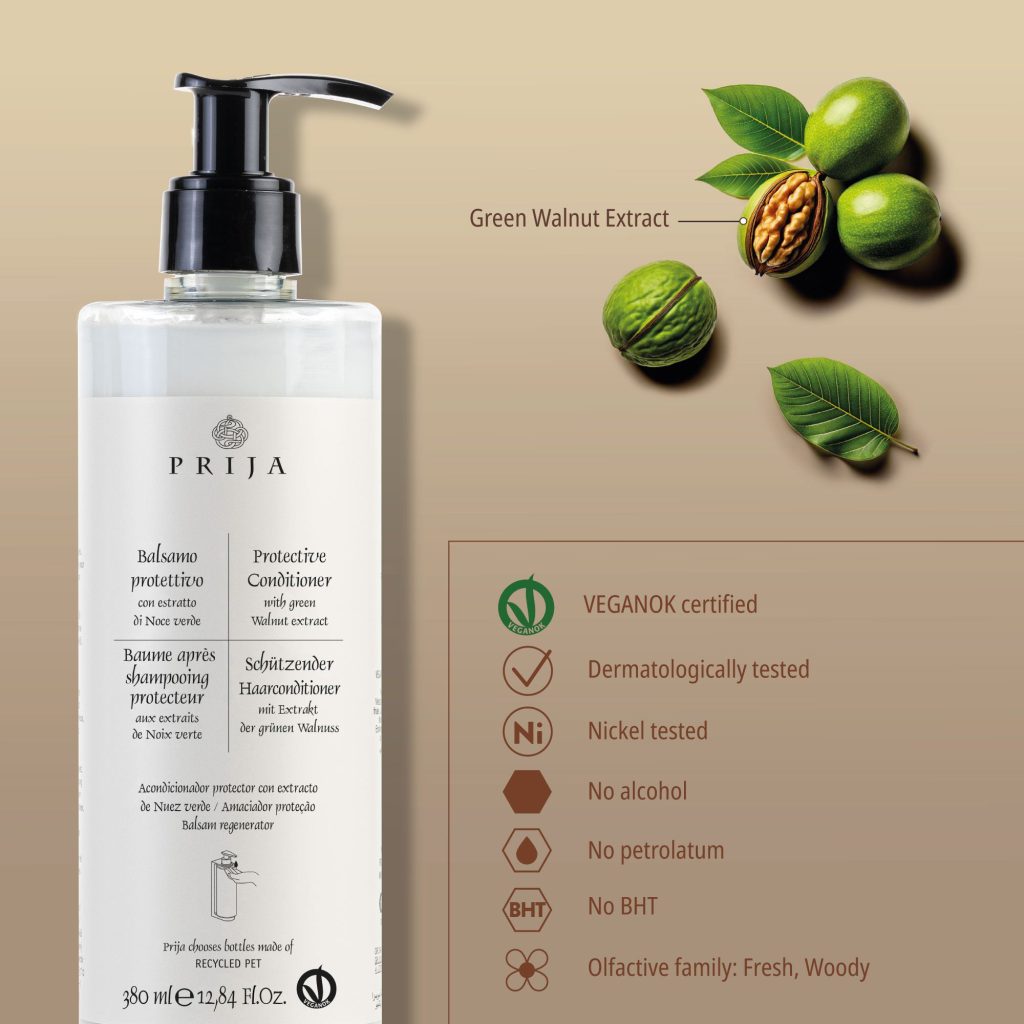 Prija Protective Conditioner With Locked Pump VEGANOK Certified (380 ml) - 18Pack