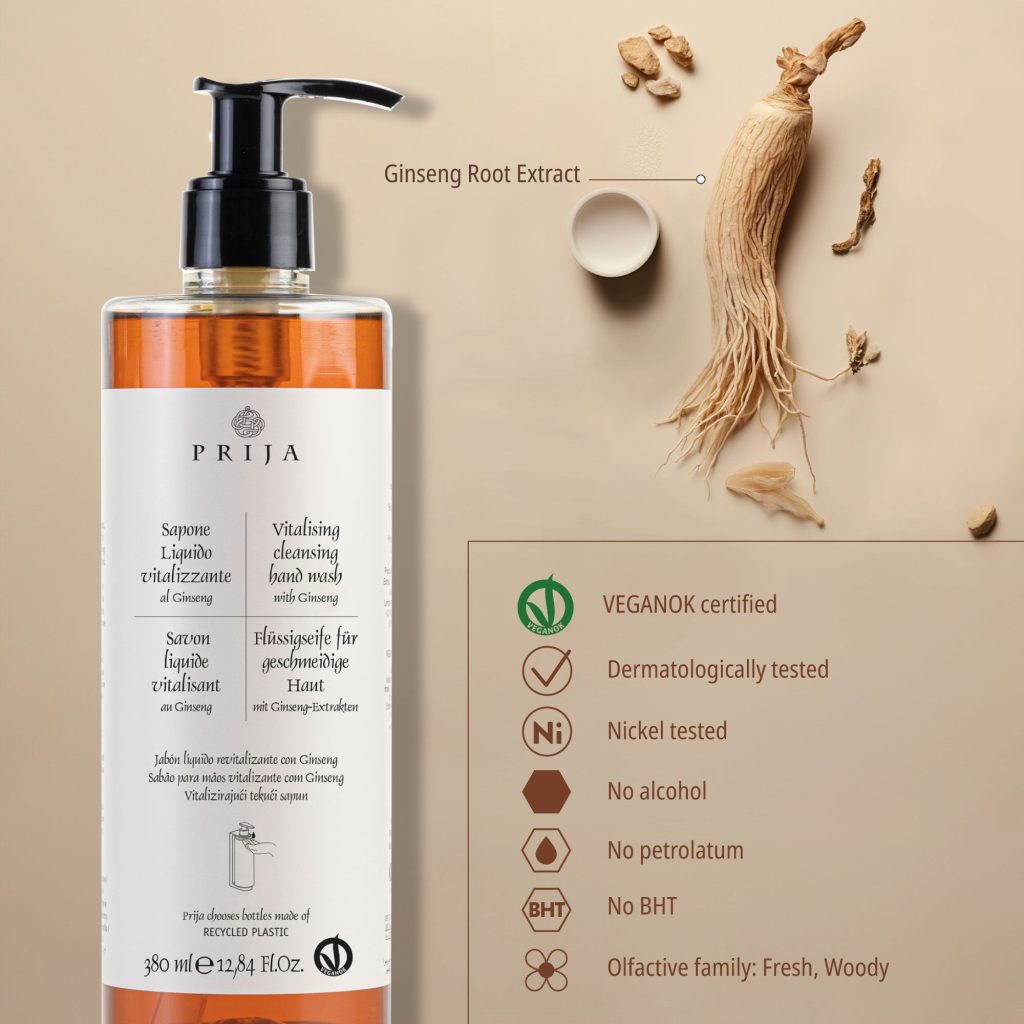 Prija Vitalising Cleansing Hand Wash With Locked Pump VEGANOK Certified (380 ml) - 18Pack