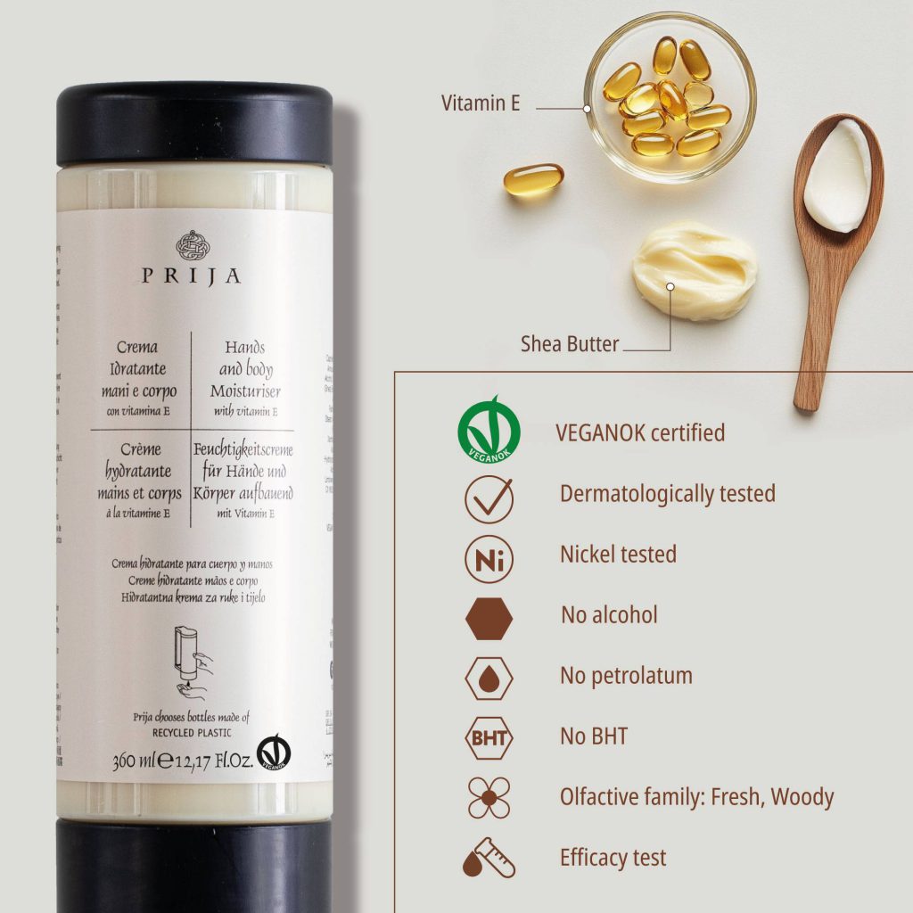 Prija Hands And Body Moisturiser Cartridge For Dispenser VEGANOK Certified (360 ml) - 18Pack