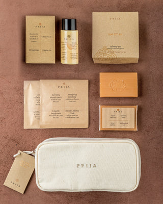 Prija small amenities, soaps and cotton pouch